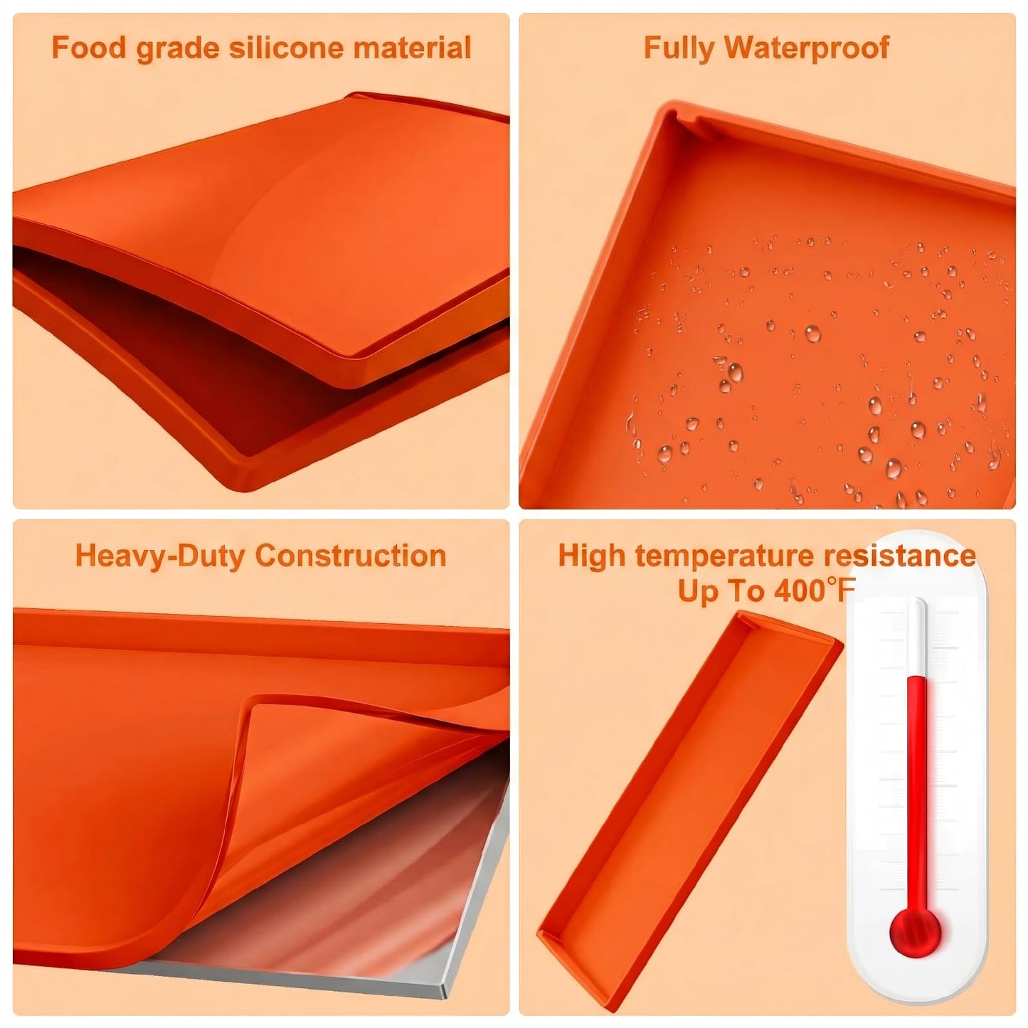 BANGIE Griddle Cover Mat for Blackstone 22 Inch Accessories | Full Wrap-Around Protection Silicone Mat for Griddle | Food Grade Material | Orange
