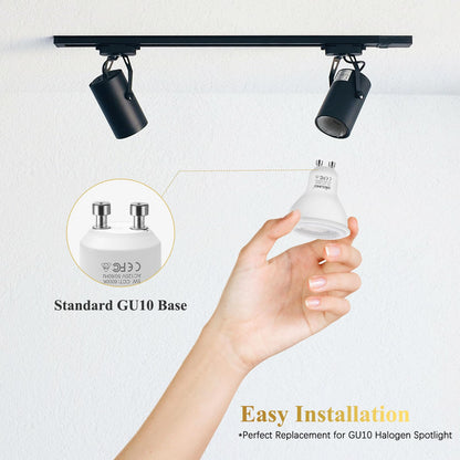 DiCUNO GU10 LED Bulbs, 6000K Daylight White, 5W (50W Equivalent) 500lm, Non-Dimmable MR16 Spotlight Bulbs, GU10 Base for Track & Recessed Lighting, 10-Pack