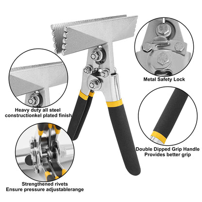 Gunpla 6 Inch Sheet Metal Hand Seamer, Hands Bender Pliers Brake with Ergonomic Anti Slip Handle Grip, Straight Jaw Heavy Duty Tools for Flattening Bending