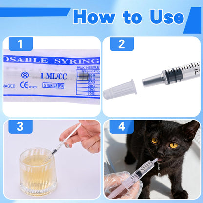 50 Pack 10ml Plastic Syringe Individual Wrap with Cap(No Needle), Measurement and Dispensing Syringe Tools for Science Labs, Industrial Oil Ink, Liquid Refilling and Measuring, Feeding Pets