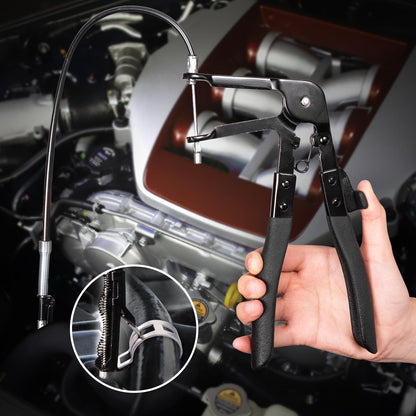 Toolwiz 4 Pcs Hose Clamp Pliers, Spring Coolant Radiator Hose Clamp Pliers Automotive Tools, Includes 27" Long Reach Wire Spring, Flat Band, Remover, Clic-R Type Hand Tools