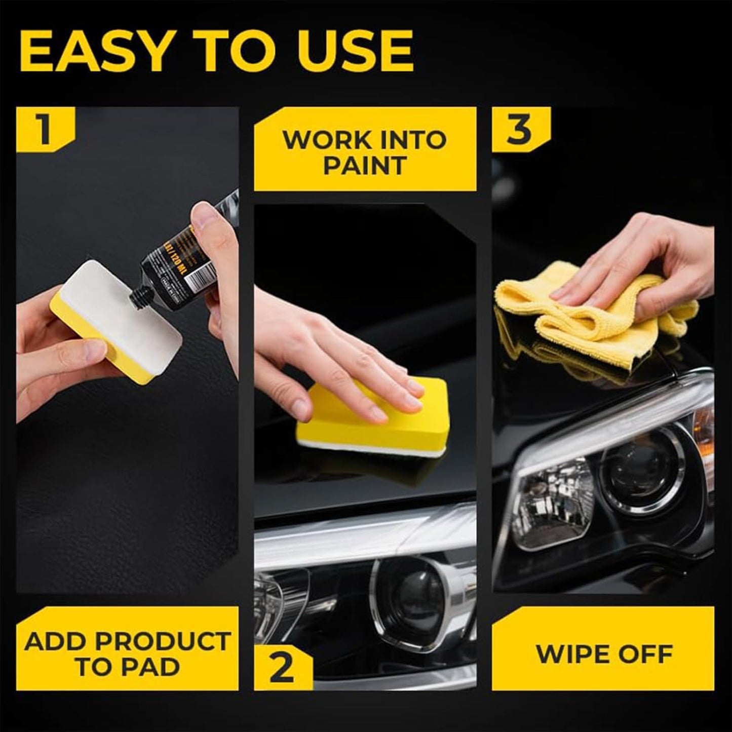 Scratch Remover for Vehicles，Scratch Removal Wax, Universal Premium Polishing Compound for Deep Scratches, 4 fl oz (120 ML), with Sponge and Cloth,White, Scratch Removal Wax