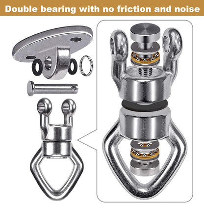 Besthouse Swing Hanger with 2 Bearing, 362kg Capacity, Rotational Device Hanging Accessory for Aerial Silks Dance, Web Tree Swing, Yoga Swing Sets
