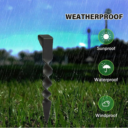 Rain Chain Anchor Stake for Copper Gutter Chains, 30'' Powder Coated Iron Downspout Chains Anchoring, Universal Fit Outside Rain Catcher System Accessories, Replacement for Basin and Barrel in Autumn.
