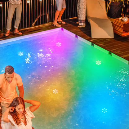 Creatrek Pool Lights, RGB Color Changing Pool Lights Above Ground for Camping Buckets Garden Vases Bowls Fish Tank Fountain Bathtubs 4Pack