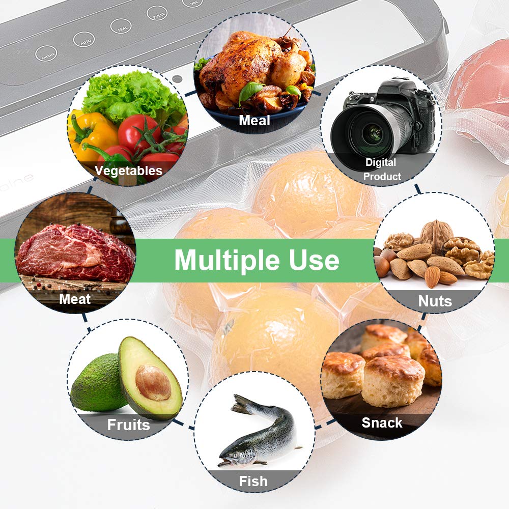 ATSAMFR 200 Pint Size 6x10Inch Vacuum Sealer Food Sealer Bags with BPA Free,Heavy Duty,Great for Vac storage or Sous Vide Cooking