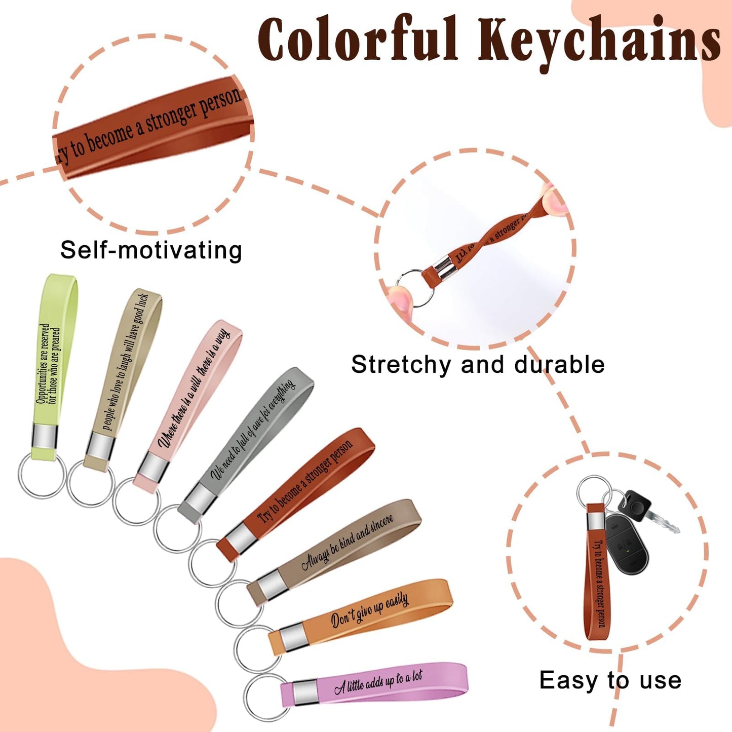 64 Pcs Motivational Mini Notebooks Bulk Set,16Pcs Motivational Quote Notebooks,16Pcs Ballpoint Pens,16Pcs Keychains,16Pcs Packaging Bags,Thank You Gifts for Teacher Colleagues