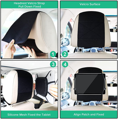 Tablet Holder for Car, iPad Holder for Car Backseat, Headrest Tablet Mount for Back Seat Kids, Fits 7-12.9'' Tablets (2 Pack Black)