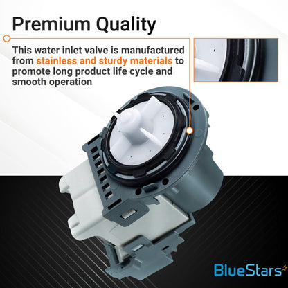 DC31-00178A Washer Drain Pump Motor Replacement Part by BlueStars - Exact fit for Samsung, Whirlpool Washers - Replaces AP5916591 PS9605762 PX3516-01 PD00034912 3989917 EAP9605762 DC31-00178D