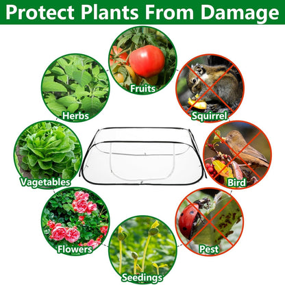 45x22x16 Garden Row Accelerator Plants Cover - Pop Up Raised Garden Bed Vegetable Rows Plant Protector,Insect Bird Barrier Plant Net Cage with Stakes for Protecting Seedlings Fruits Vegetable Row