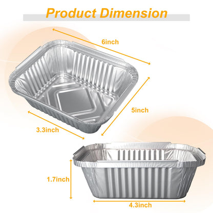 40 Pack Aluminum Foil Drip Pan Liners - Compatible with Napoleon BBQ Grill Accessories, Replacement Grease Trays for Prestige I/II/V/PRO, Rogue Grills (6x5 Inch)