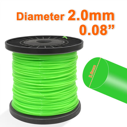 Zeqeey Nylon Replacement Grass Trimmer Line 0.08 inch - 492 Foot, Universal Round Strimmer String Cord Weed Eater Line, 2.0mm x 150m