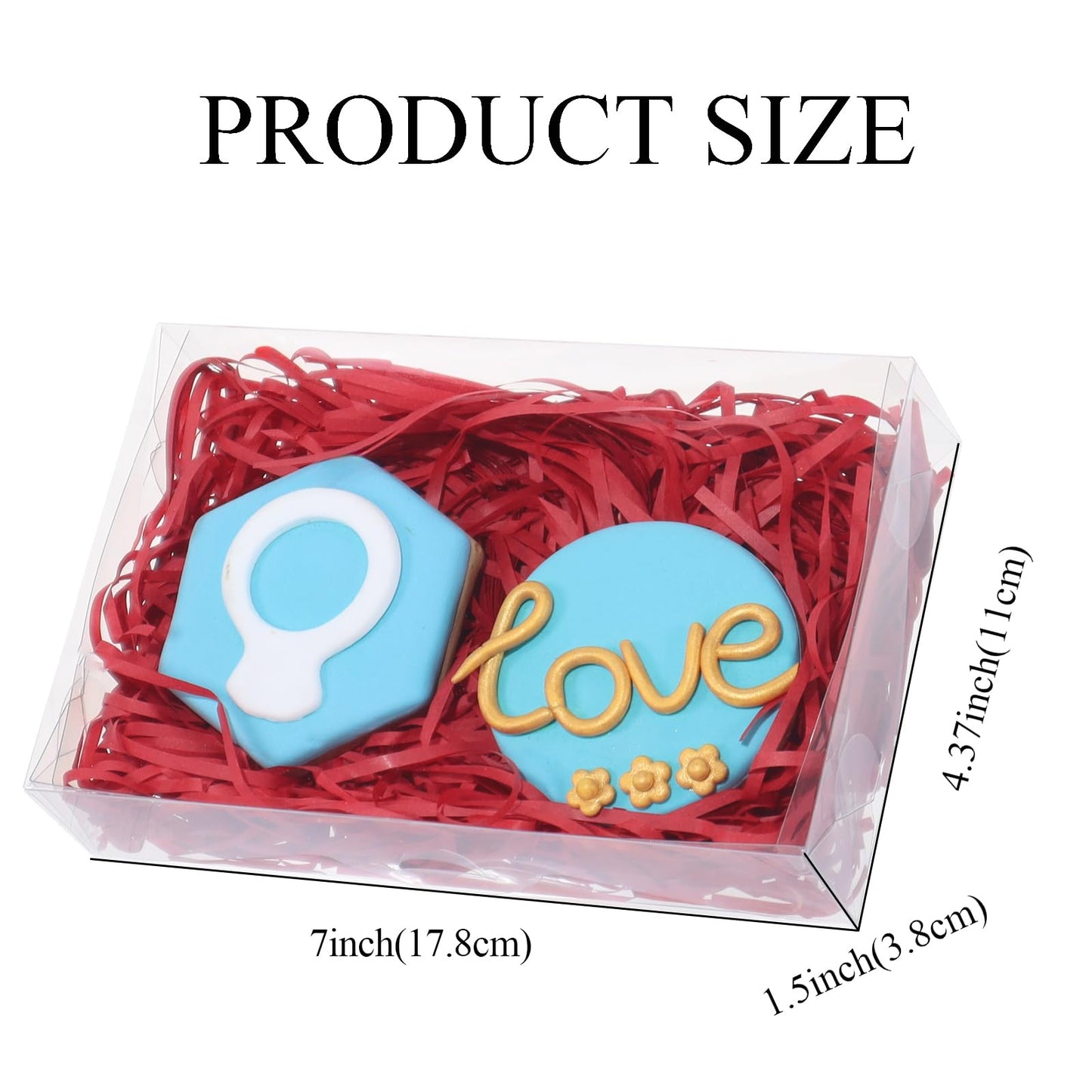 SLShePack 24PCS Clear Plastic Cookie Boxes 7x4.3x1.5 Inch with Window for Chocolate, Truffle, Oreo, Pastry, Bakery, Donut, Brownie, Soap, Party Favors, Wedding, Christmas, Valentine's