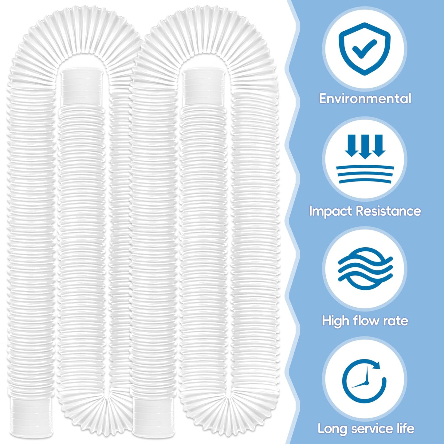 Replacement Pool Hoses for Above Ground Pools 1 1/4, 59" Long Above Ground Pool Hoses (White, 4 Pcs)