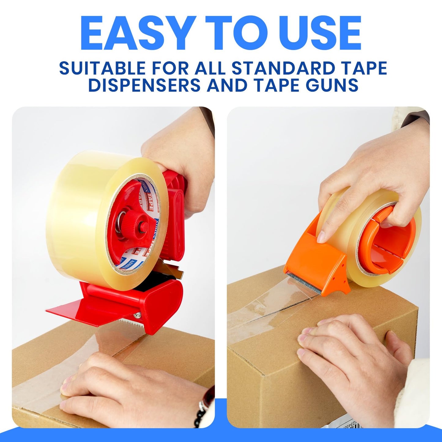 ADHES Packing Tape Shipping Tape Packaging Tape for Moving Boxes, 60yard Per Roll 1.88inch Width 2.7Mil Thickness(12Rolls)