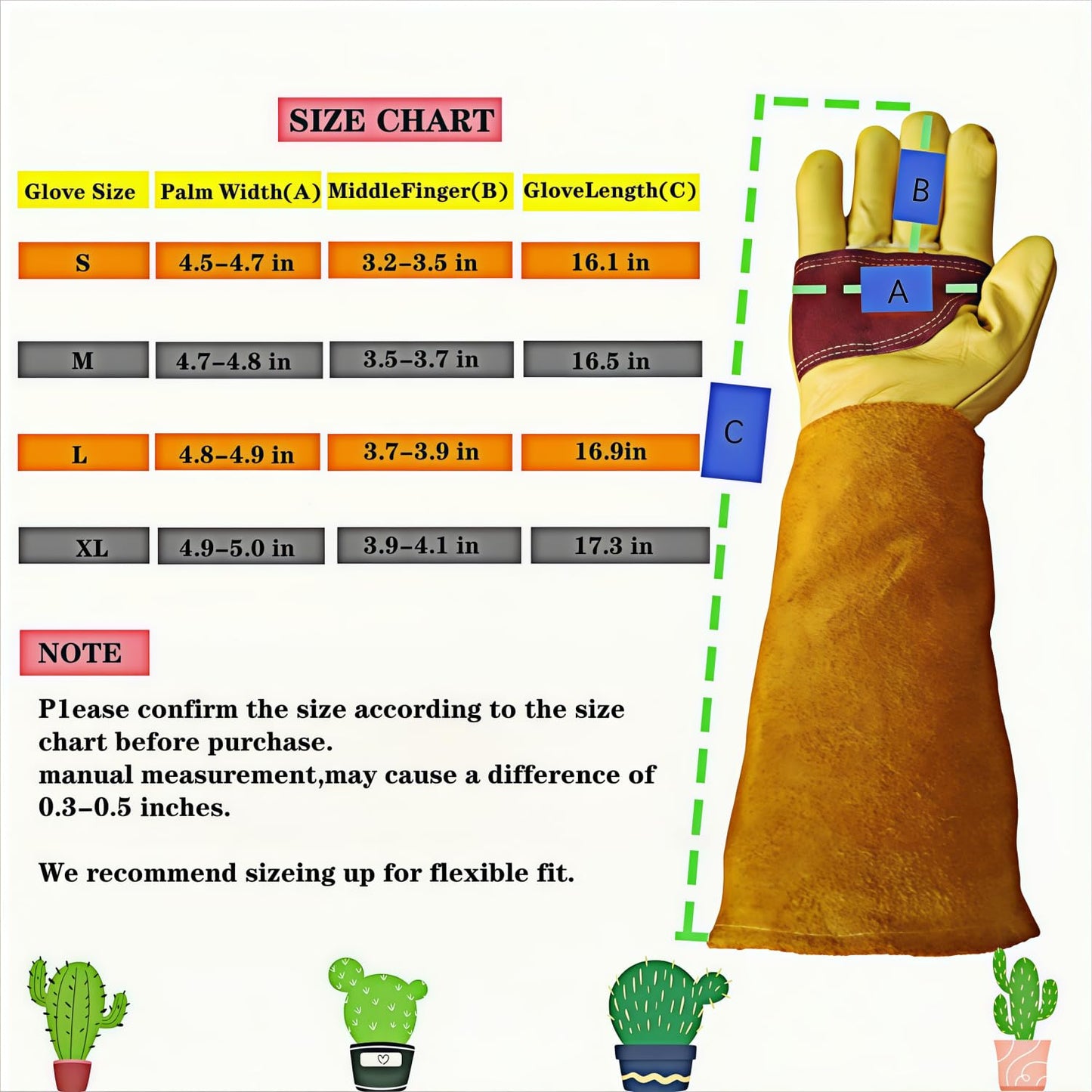 wfkwcxw Rose Bush Weeding Poison Ivy and Cactus Gloves for Adults, Long Garden Gloves Thorn Proof, Thoughtfully Paired with Rubber Gloves, Yellow, Large