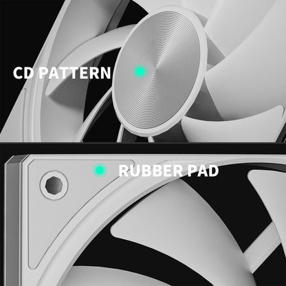 upHere U3T3-1650 pwm,High Performance Cooling Fan,4-Pin,1650 RPM (360mm,White)