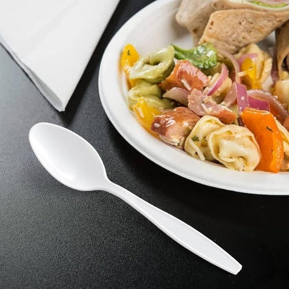 150 Pcs Heavy Duty Compostable Spoons, Eco-Friendly Disposable, BPA Free & No Plastic, Tableware for Parties, Catering, Picnics, Camping & Every Day Use (150 Spoons)