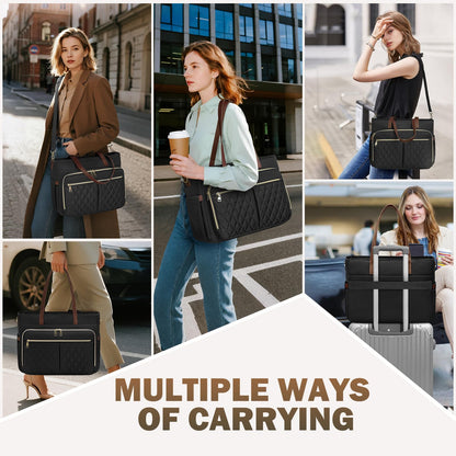 Teacher Bag 15.6 Inch Work Bag Women Laptop Tote Bag with Accordion File Organizer Pocket & Insulated Pocket Computer Tote Bag for Nursing, Office, College, Travel