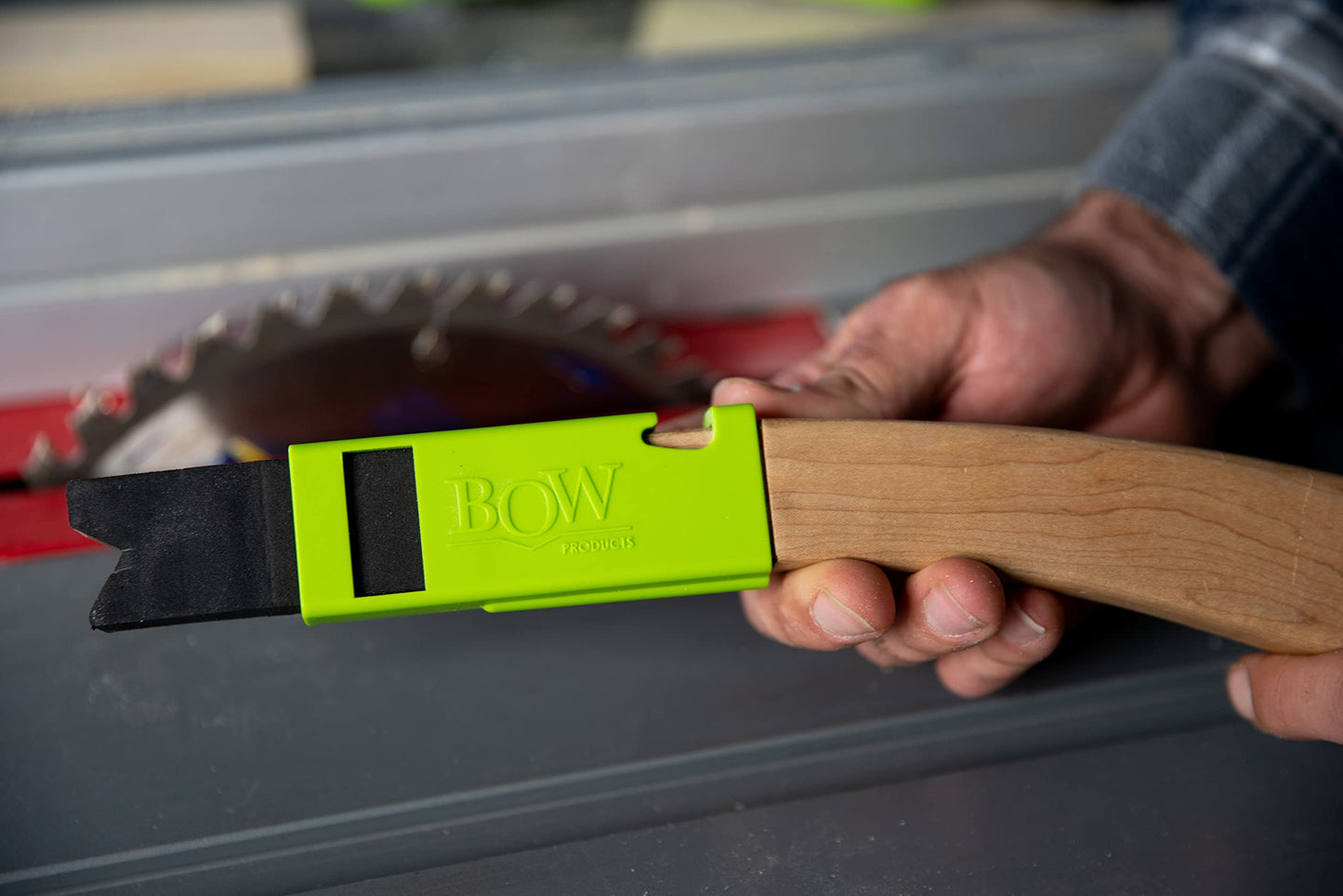 BOW Products PushPRO Push Stick PP1 - EVA Tipped Push Block for Table Saws - Reduces Vibrations and Improves Material Grip - Woodworking Safety Accessory