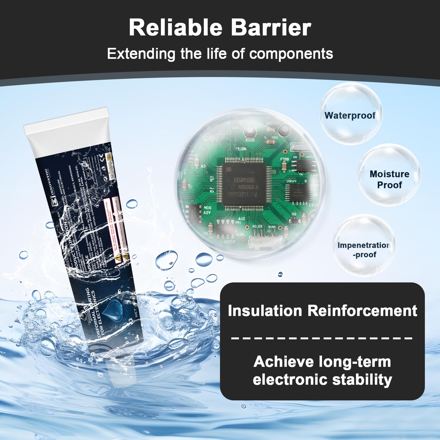 1DFAUL 200ml Conformal Coating for Electronics, Silicone Conformal Coating Insulating Sealant, Waterproof, Dust& Moisture Resistant, for Reliable Electronic Components Protection