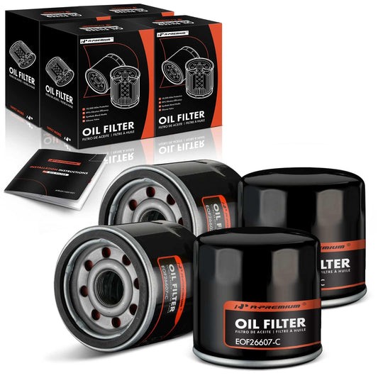 A-Premium 4-PC 10K Miles Protection Spin On Oil Filter Compatible with Ford & Chevy & for Toyota & for Honda & Nissan & Subaru & Kia & Mazda & Mitsubishi & Infiniti & Smart & Suzuki & Saab & Mercury