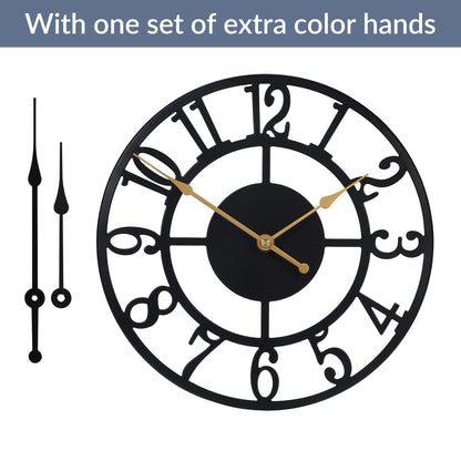 Arabic Numeral Wall Clock 10IN Battery Operated Black, Silent Non Ticking, Wall Clocks for Living Room Decor, Small Classic for School, Office, Home, Kitchen, Bedroom