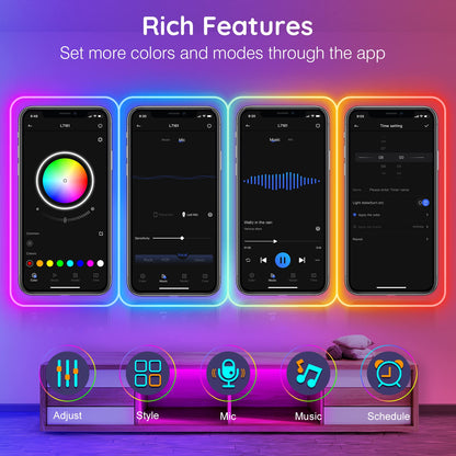 AILBTON Led Neon Rope Lights 32.8Ft,Control with App/Remote,Flexible Led Rope Lights,Multiple Modes,IP65 Outdoor RGB Neon Lights Waterproof,Music Sync Gaming Led Neon Strip Lights for Bedroom