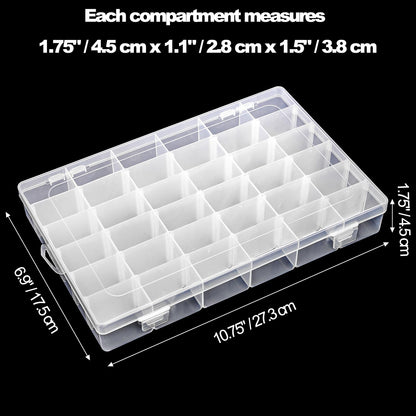 Tosnail 3 Pack 36 Compartments Clear Plastic Craft Storage Organizer Small Parts Organizer with Dividers