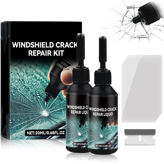 2026 Upgrade, Windshield Crack Repair Kit，Windshield Repair Kit, Premium Quick Fix Windshield & Glass Repair Tools for Chips and Cracks(2PCS)