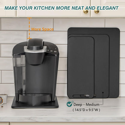ANBOXIT Metal Appliance Slider, Sliding Tray for Coffee Maker,360° Effortless Movement,Small Appliance Rolling Tray for Counter, Coffee Pot Slider, Deep - Medium (14.5"D x 9.5"W)