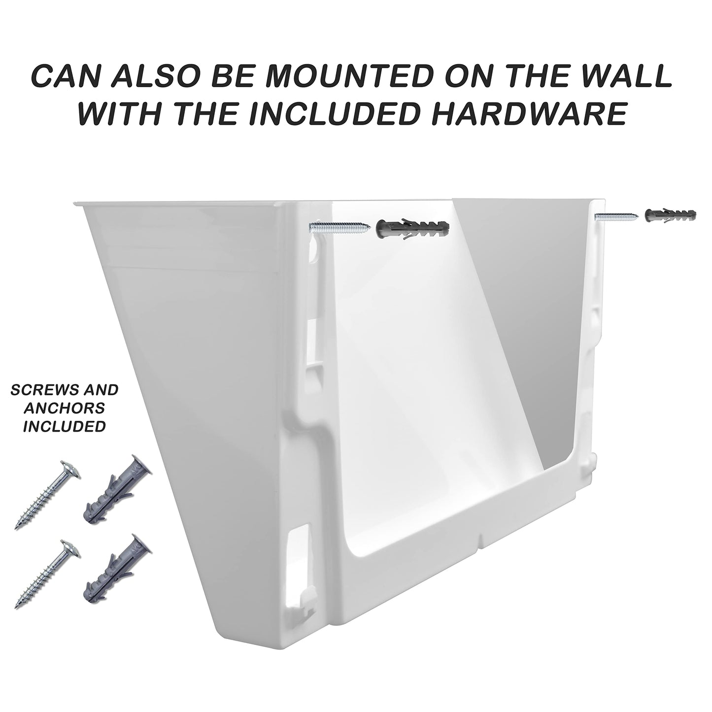 Acrimet Wall Mount Pocket File Organizer Holder (Hangers Included) (White Color) (3 Pack)