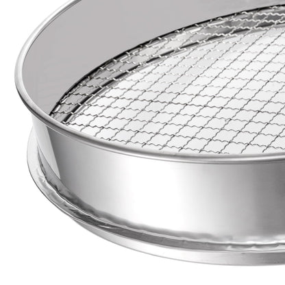 Suwimut Soil Sifter for Gardening, 12 Inch Large Stainless Steel Soil Sieve with 0.39 Inch Mesh, Garden Sifting Screen for Dirt, Sand, Rock, Filtration, Compost and Bonsai
