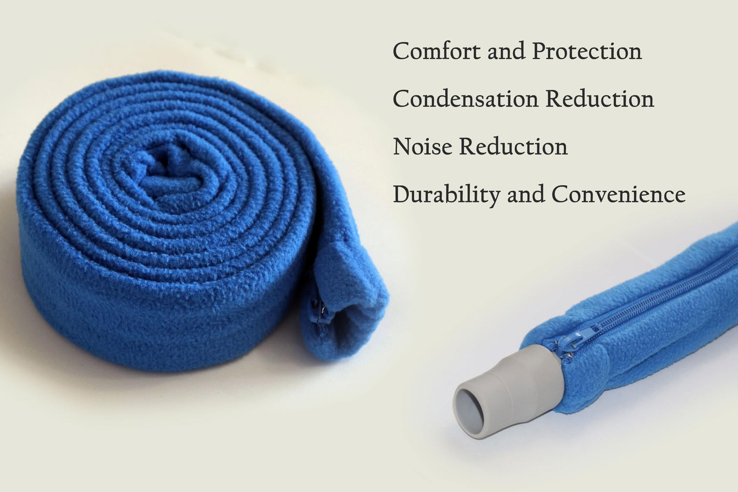 CPAP Hose Cover with 4 Holding Clips, Soft Fleece Tubing Wrap Insulator with Zipper, Universal and fit All CPAP 6ft tubing, Comfortable CPAP Supplies, CPAP Accessories,