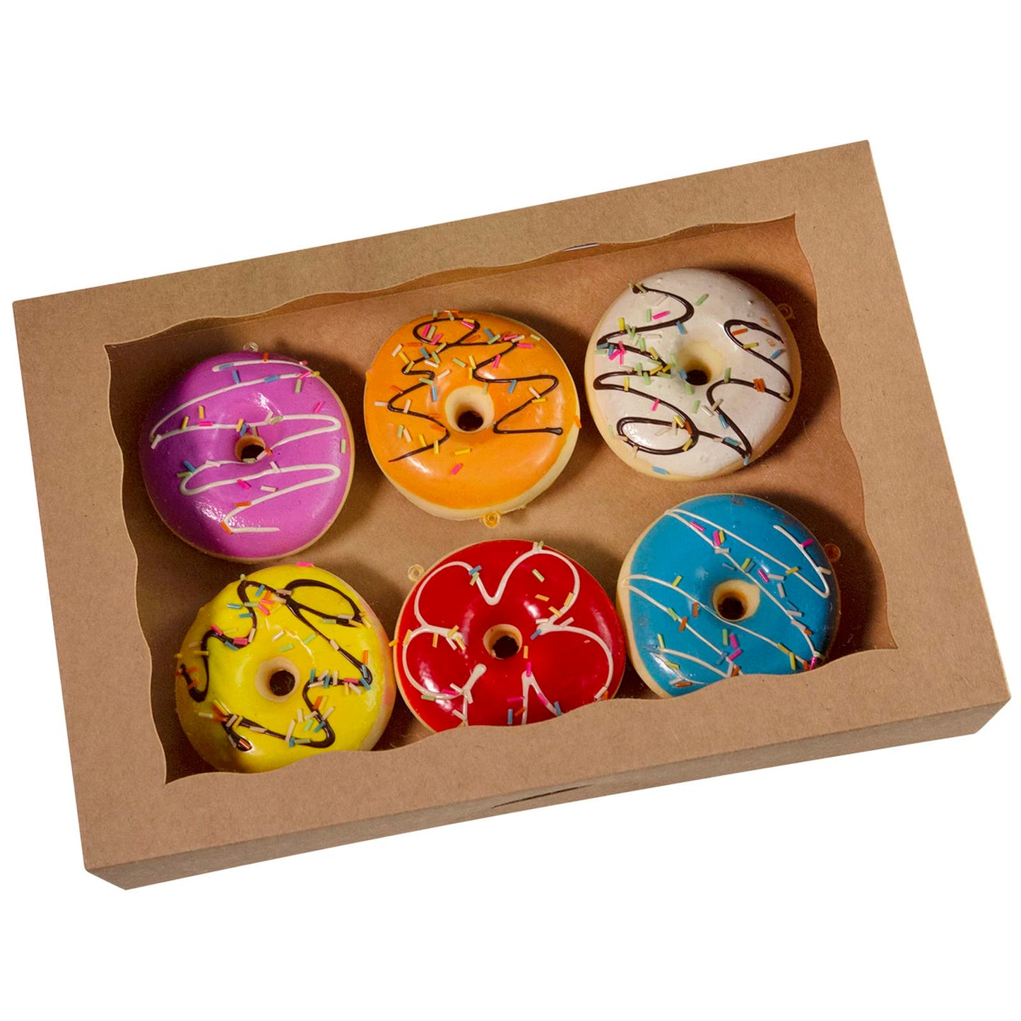 Brown Pastry Bakery Box 14x10x3inch,Large Donuts,Muffins,Cookies Boxes with PVC Window - Auto-Pop up Paper Box Nature Cardboard Take Out Container,Pack of 15 (Brown, 15)