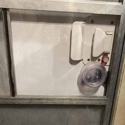 239061 RV Screen Door Slide 12 Inch Panel, Replacement Plastic Clear Slide Panel with Push Down Knob Opener for Travel Trailer