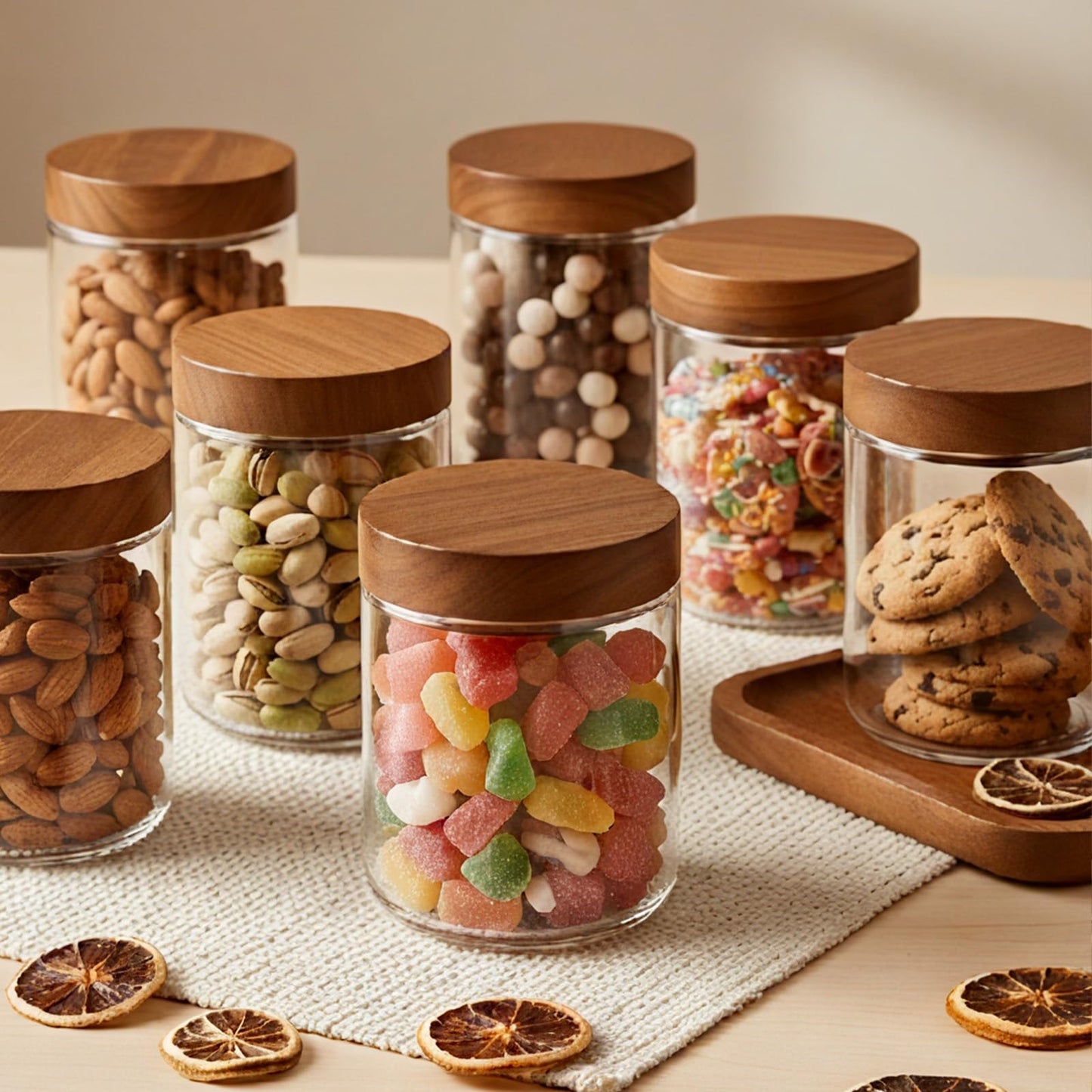 Bumobum Glass Jar with Lid, 500ml(16oz) Overnight Oats Jar, Glass Container Food Storage, Wide Mouth Mason Jars for Chia Pudding Meal Prep Parfait Salad Snacks Yogurt Spice,4 Pack