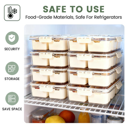 8-Compartment Snack Box with Lid, Clear Portable Serving Tray Organizer for Snacks, Fruits, Nuts, Candy, Ideal for Party, Travel, Picnic (2)