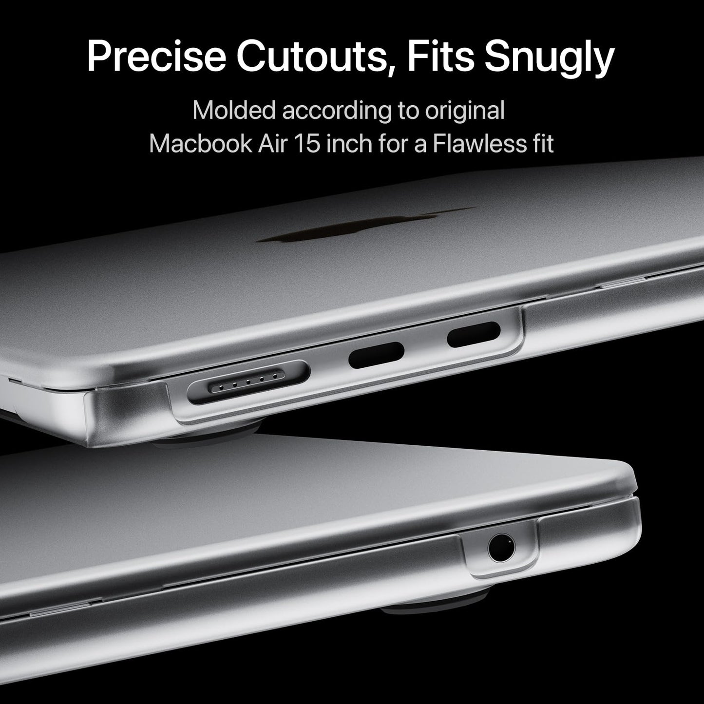Soonjet Invisible Armor for MacBook Air 15 inch Case 2026-2023 New M5-M2 [Same as Bare Device] [Scientific Slim] Protective Hard Shell Translucent Cover for Laptop - Matte Clear