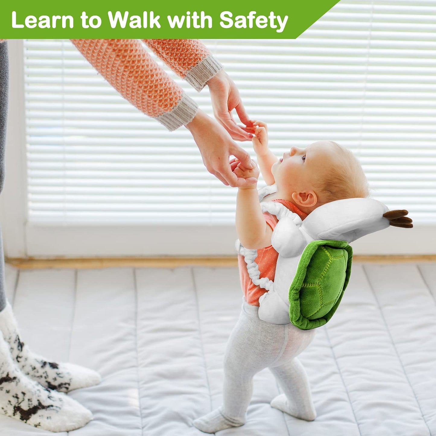 Baby Head Protector Backpack with Adjustable Straps Wear for Infant Toddler & Walker Walking & Crawling Fall Back Head Protection (Turtle) CA