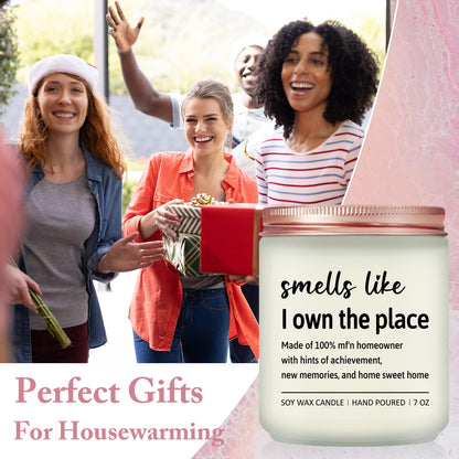 Volufia House Warming Gifts New Home - Closing Gifts for Home Buyers, Housewarming Decoration Ideas for Friend, New Homeowner, Women, Mom - Lavender Scented Candle
