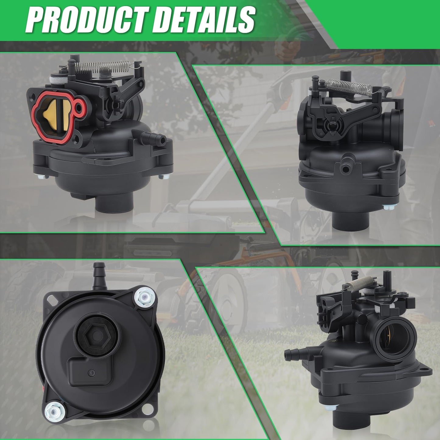 799584 594058 Carburetor Kit Spark Plug & Air Filter Assembly Compatible with B&S Carb 594057 592361 594529 Troy Bilt TB110 TB200 103M02 09P702 9P702 550EX 625EX 675EX 725 lc121p 163cc A17