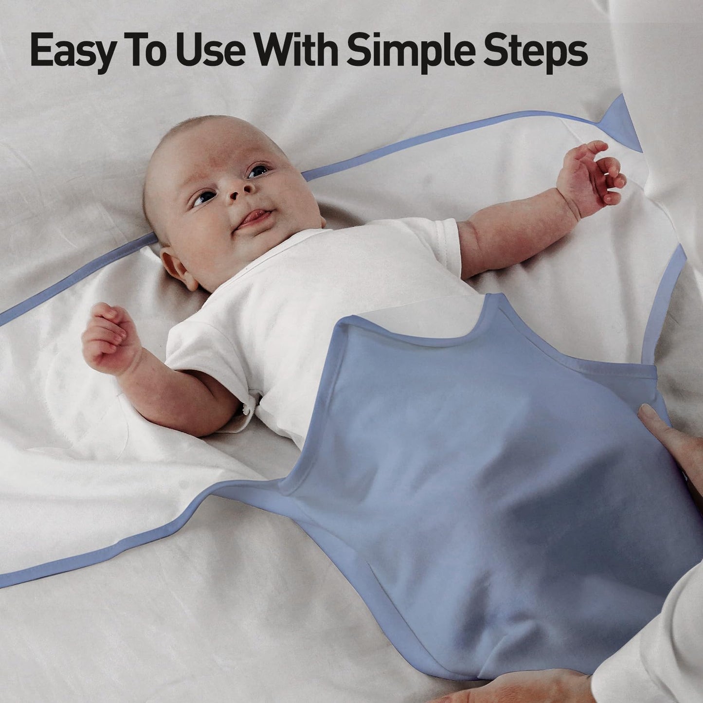 Soarwg Kids Baby Swaddle, Organic Baby Swaddles 0-3 Months, Swaddle Blanket, Swaddle Sack, Adjustable Newborn Infant Swaddle for Boy, Blue 2 Pack Small