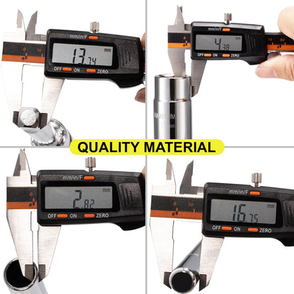 Spurtar 25" Extended Lug Wrench, Heavy Duty Lug Nut Remover Tool, Universal 4 Way Tire Iron Wrench with Standard Sockets (17/19, 21/23mm) and Oxford Storage Bag
