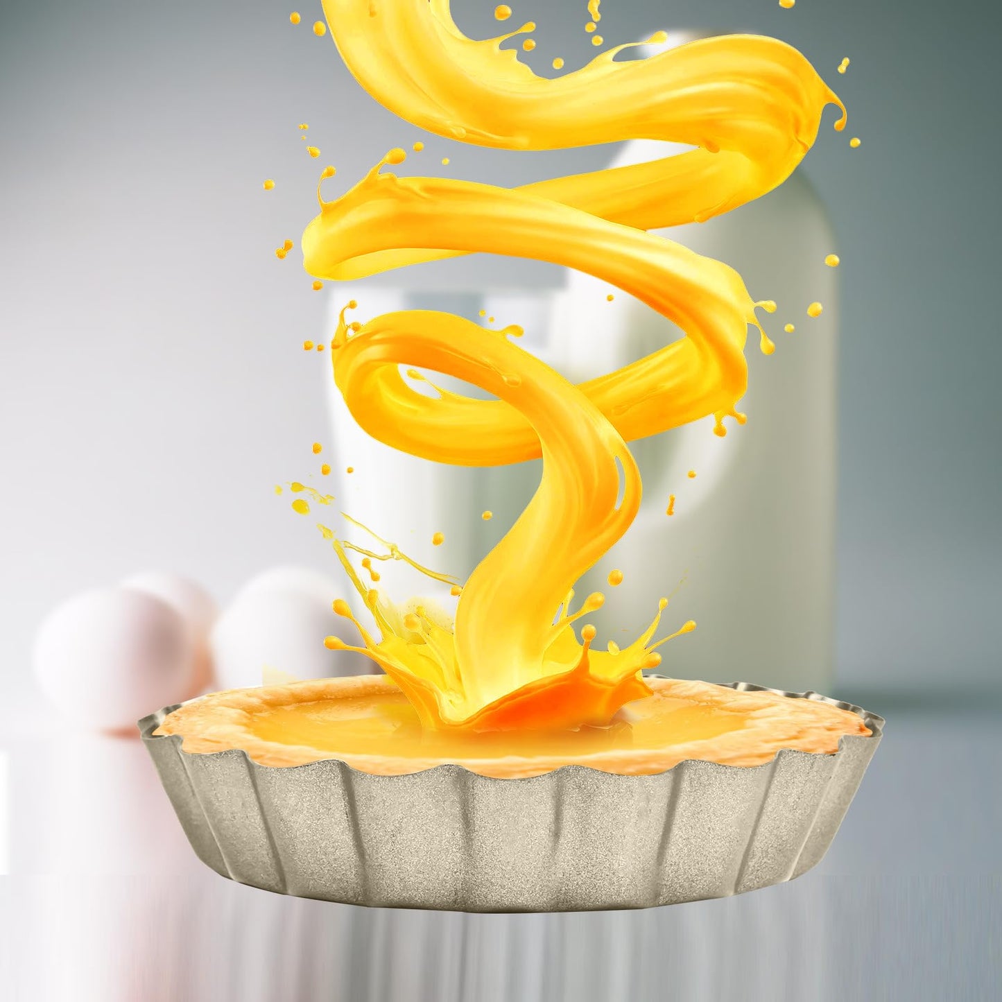 12 Pieces Mini Tart Pan, 4 Inch Egg Tart Pan Removable Bottom Non-Stick Tin, Suitable for Ovens and Air Fryers. Champagne Gold Quiche Pan. Suitable for Family Use