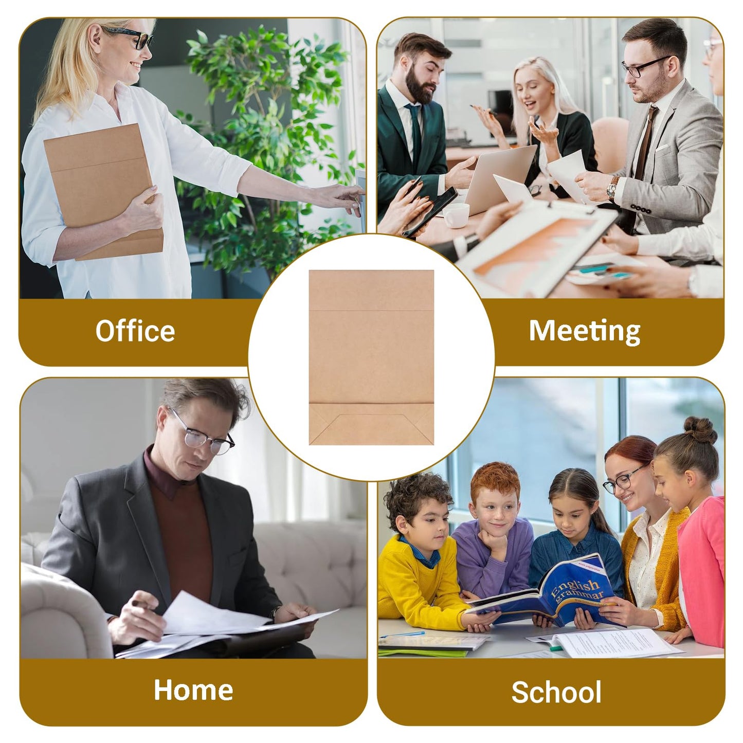 zmybcpack 25 Pack 9.4" x 13.2" Large Expandable Envelopes, Kraft Expansion Envelopes Peel and Seal Catalog Envelope for Documents, Magazines, Photos