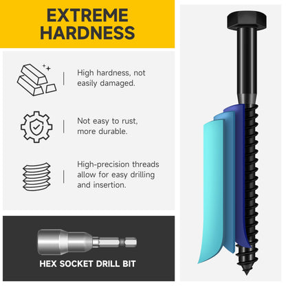 (20Sets) 1/4" x 3" Hex Head Lag Bolts, Heavy Duty Lag Screws with Washers, 304 Stainless Steel Bolts 18-8, Lag Screws Wood Screws, Partial Thread Black Oxide, 1/4 Bolt by Mywish