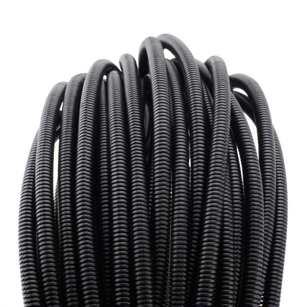 ZhiYo 100FT 1/4" Wire Loom Split Tubing Auto Wire Conduit Flexible Cover Black Cable Management
