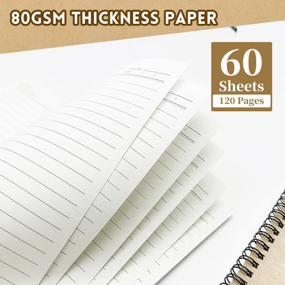 12 Pack A5 Spiral Notebook, College Ruled Journals 8.3" x 5.5", 120 Pages Lined Writing Pads