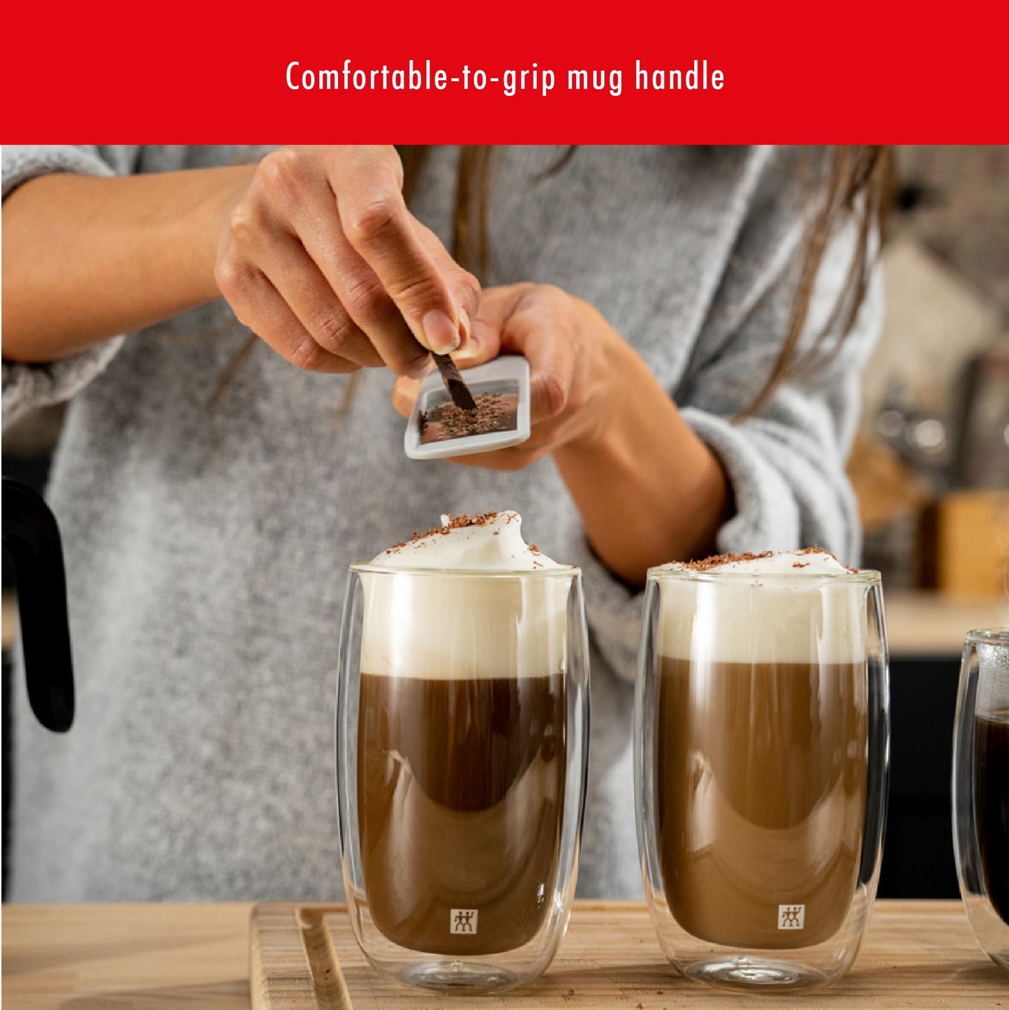 ZWILLING Sorrento Plus 2 Piece Insulated Double-Wall Borosilicate Latte Glass Set- 12oz